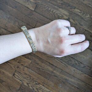 KulaKala Handwoven Silver and Yellow Gold Bracelet